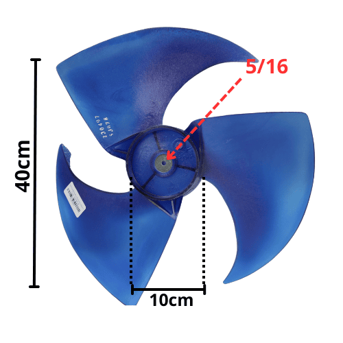 Aspa Condensador Largo 40cm, Ancho 10cm, Flecha 5/16 - 810848146 Aspa Condensador Largo 40cm, Ancho 10cm, Flecha 5/16 - 810848146