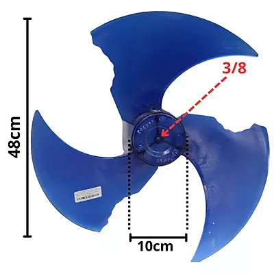 ASPA CONDENSADOR 2 TON, Largo 48cm, Ancho Aro 10cm, Flecha 3/8 PARA MOD: CVC261E, V32 2024 - 950122681