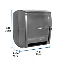 Dispensador de ABS para toalla de papel en rollo,humo, FOSET - ABP-40H / 49274 Dispensador de ABS para toalla de papel en rollo,humo, FOSET - ABP-40H / 49274