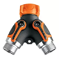 Conector "Y" 3/4" metálico con recubrimiento para manguera - AD-2R / 102248