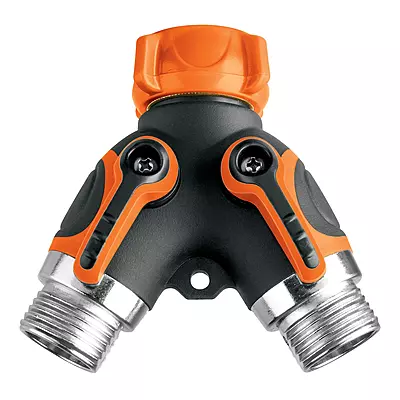 Conector "Y" 3/4" metálico con recubrimiento para manguera - AD-2R / 102248