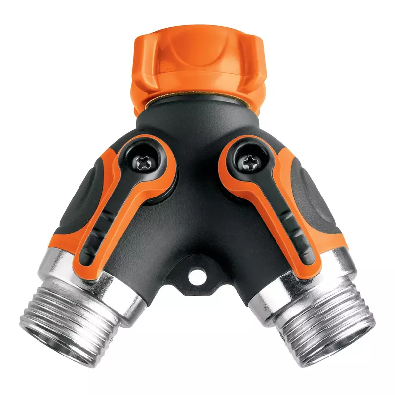 Conector "Y" 3/4" metálico con recubrimiento para manguera - AD-2R / 102248