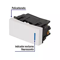 Interruptor de 3 vías, 1 módulo, línea Española,color blanco - APSE-EEB / 47048