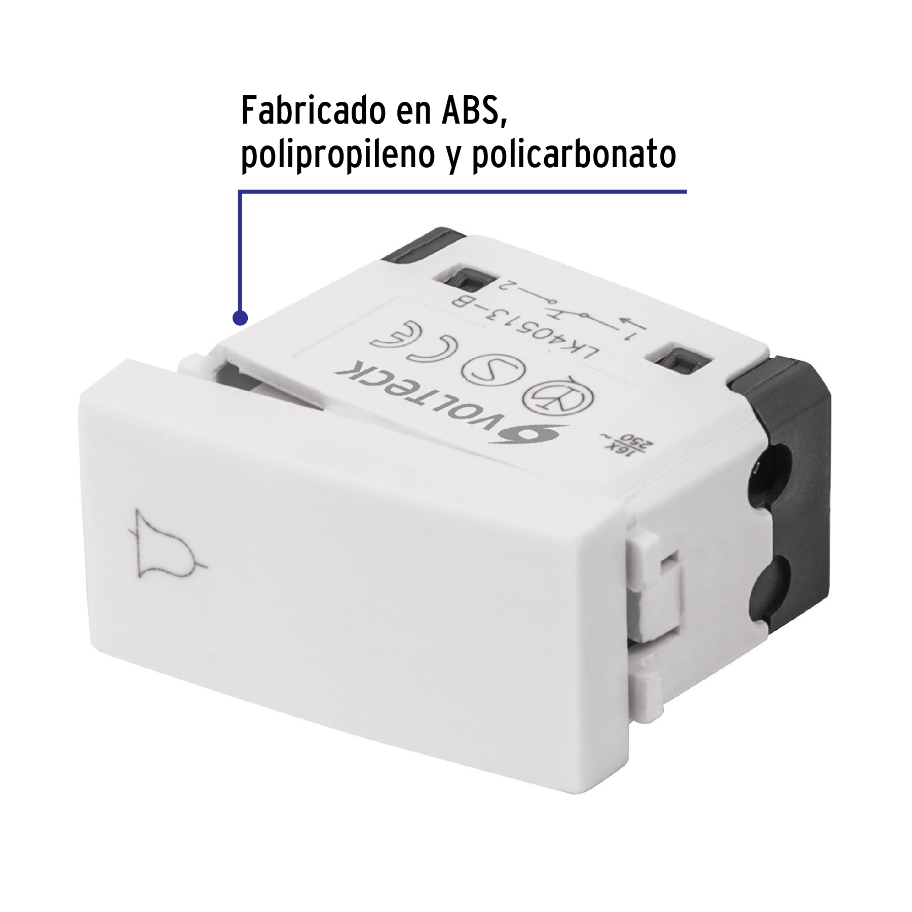Interruptor para timbre, línea Oslo, color blanco - APTI-OB / 48323 Interruptor para timbre, línea Oslo, color blanco - APTI-OB / 48323