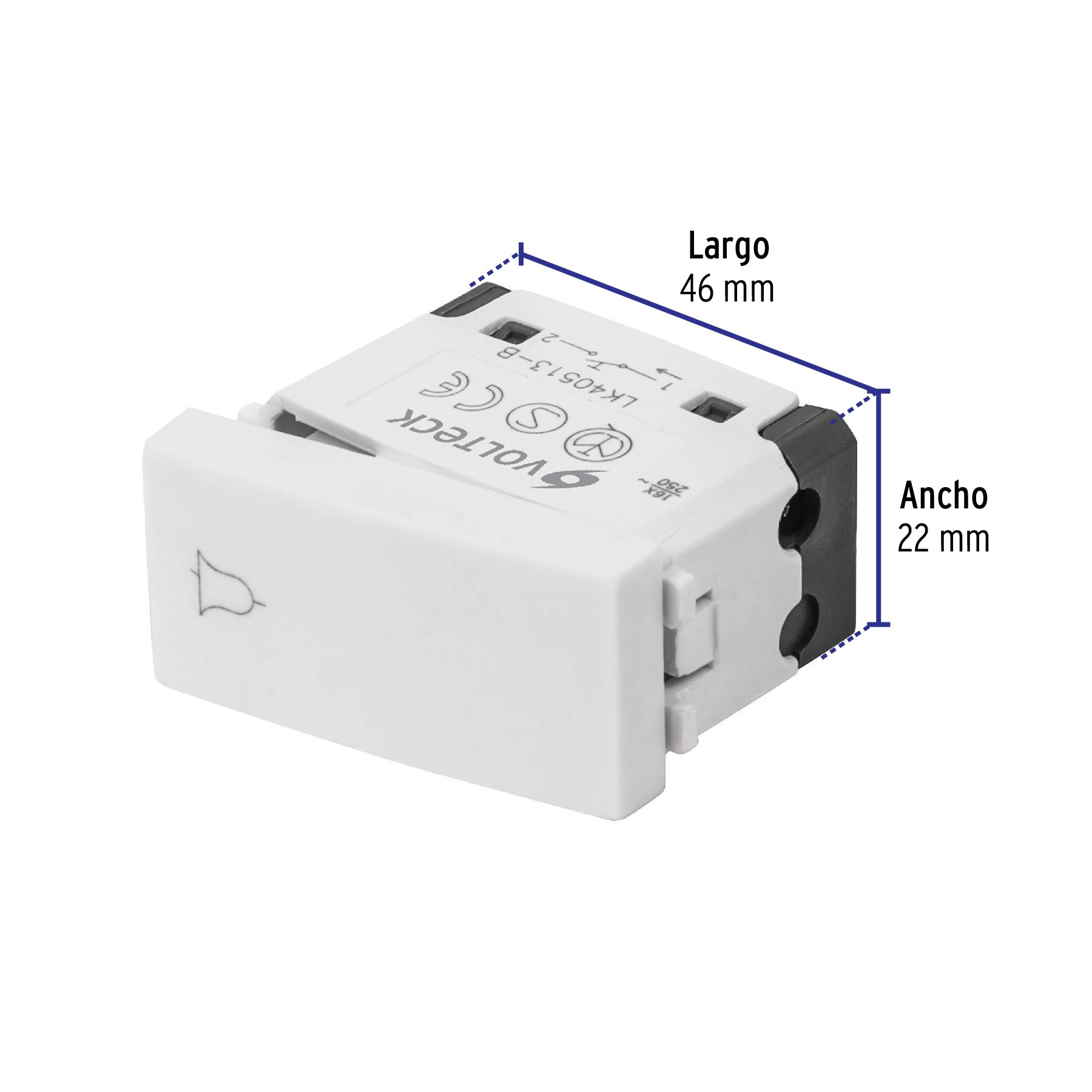 Interruptor para timbre, línea Oslo, color blanco - APTI-OB / 48323 Interruptor para timbre, línea Oslo, color blanco - APTI-OB / 48323