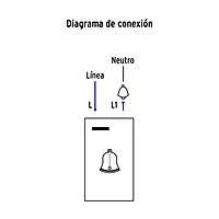 Interruptor para timbre, 1.5 módulos, línea Española, blanco - APTI15-EB / 47053