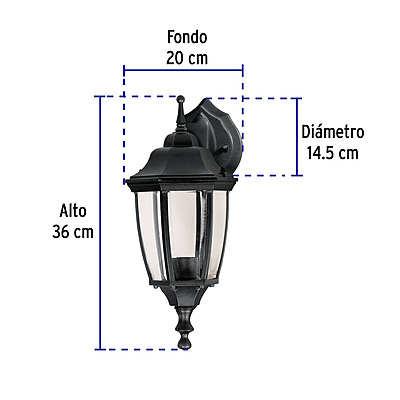 Arbotante tipo farol tradicional suspendido p/exterior negro - 47291 - ARB-103S - Caja con 1 Pieza – Master 8 Arbotante tipo farol tradicional suspendido p/exterior negro - 47291 - ARB-103S - Caja con 1 Pieza – Master 8