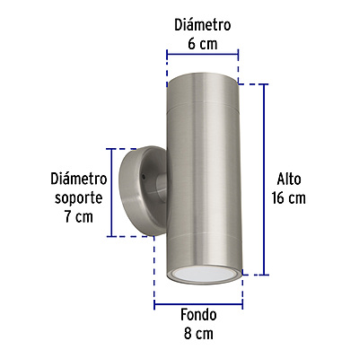 Arbotante satín de LED 10 W de acento 2 spots luz cálida - 48009 - ARB-201L - Caja con 1 Pieza – Master 20