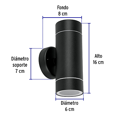 Arbotante de acento 2 spots negro, lámparas no incluidas - 48144 - ARB-204S - Caja con 1 Pieza – Master 20 Arbotante de acento 2 spots negro, lámparas no incluidas - 48144 - ARB-204S - Caja con 1 Pieza – Master 20