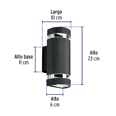 Arbotante exterior con 2 spots, lámparas no incluidas, negro - 45408 - ARB-210S - Caja con 2 Pieza – Master 24