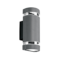 Arbotante exterior con 2 spots, lámparas no incluida, gris - 45409 - ARB-211S - Caja con 2 Pieza – Master 24