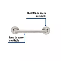 Barra recta de seguridad, acero inox, 1-1/4" x 30cm, FOSET - BARS-30 / 46882
