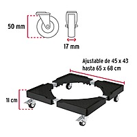 Base con ruedas ajustable para línea blanca, Fiero 49301 - BARU-45 Base con ruedas ajustable para línea blanca, Fiero 49301 - BARU-45