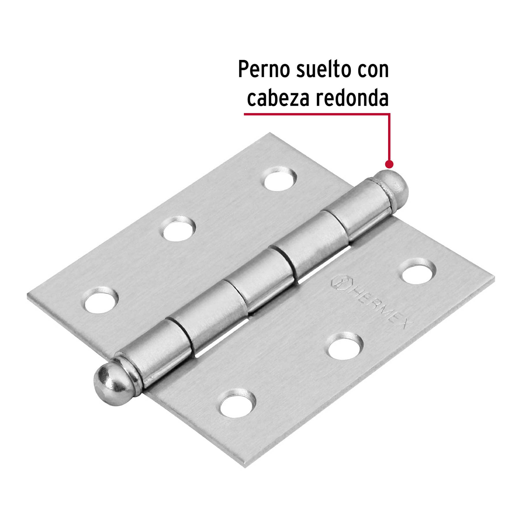 Bisagra cuadrada 2-1/2', acero cromo mate, redonda - BC-253R / 43255