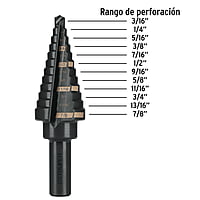 Broca escalonada óxido negro 12 escalones 3/16' a 7/8? - BES-12 / 12125