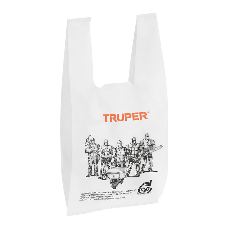 100 bolsas plásticas biodegradables de 34 x 60 cm, Truper 68054 100 bolsas plásticas biodegradables de 34 x 60 cm, Truper 68054