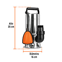Bomba sumergible metálica para agua sucia 1 HP - BOS-1SM / 12607