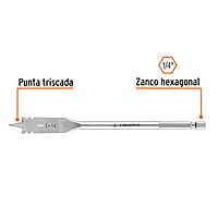 Broca plana de manita, 1/2' , Truper - BPT-1/2 / 11372 Broca plana de manita, 1/2' , Truper - BPT-1/2 / 11372