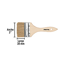 Brocha Económica, Mango De Madera, 3', Pretul, 24475 - BRE-3 Brocha Económica, Mango De Madera, 3', Pretul, 24475 - BRE-3