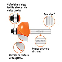 Broca para router, bocel cuarto, 1-1/8' con balero - BROU-BC1-1/8X / 11485