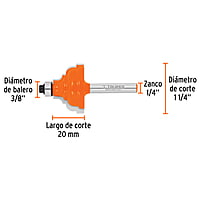 Broca para router, española, 1-1/4', con balero - BROU-ESP1-1/4X / 10676