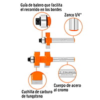 Juego de machimbrador, 3/4', con balero - BROU-MACH3/4X / 10671