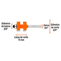 Juego de machimbrador, 3/4', con balero - BROU-MACH3/4X / 10671