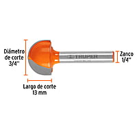 Broca para router, media caña, 3/4' - BROU-MC3/4 / 11463 Broca para router, media caña, 3/4' - BROU-MC3/4 / 11463