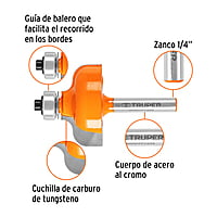Broca para router, pecho paloma, 1-3/8' con balero - BROU-PP1-3/8X / 11480