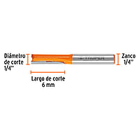 Broca para router, recta 2 filos, 1/4', mediana - BROU-R2-1/4M / 11452