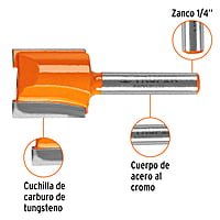Broca para router, recta 2 filos, 3/4' - BROU-R2-3/4 / 11459 Broca para router, recta 2 filos, 3/4' - BROU-R2-3/4 / 11459