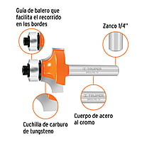 Broca para router, redondeado, 1' con balero - BROU-RD1X / 11469