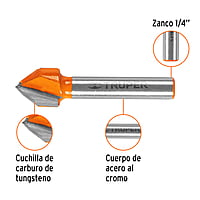 Broca para router, corte en 'V', 1/2' - BROU-V1/2 / 11466