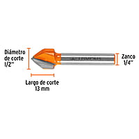 Broca para router, corte en 'V', 1/2' - BROU-V1/2 / 11466