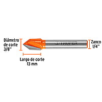 Broca para router, corte en 'V', 3/8' - BROU-V3/8 / 11465 Broca para router, corte en 'V', 3/8' - BROU-V3/8 / 11465
