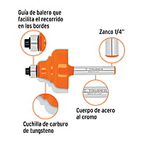Broca para router, zafiro, 1-1/4', con balero - BROU-Z1-1/4X / 10675