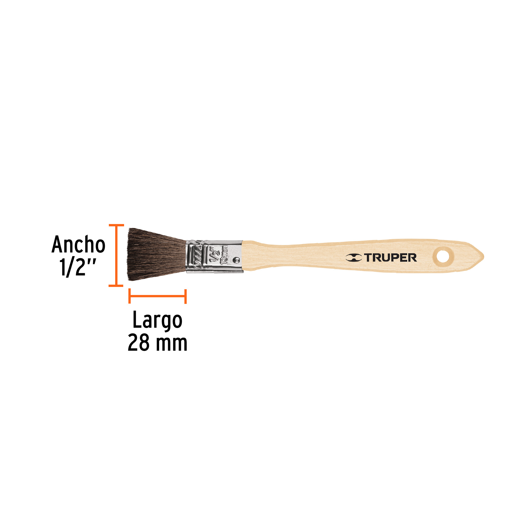 Brocha pelo de camello, mango de madera, 1/2' - BRT-1/2C / 12465 Brocha pelo de camello, mango de madera, 1/2' - BRT-1/2C / 12465