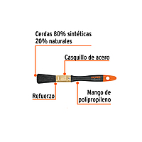 Brocha profesional, mango de plástico, 1/2', Truper Expert - BRT-1/2X / 17849