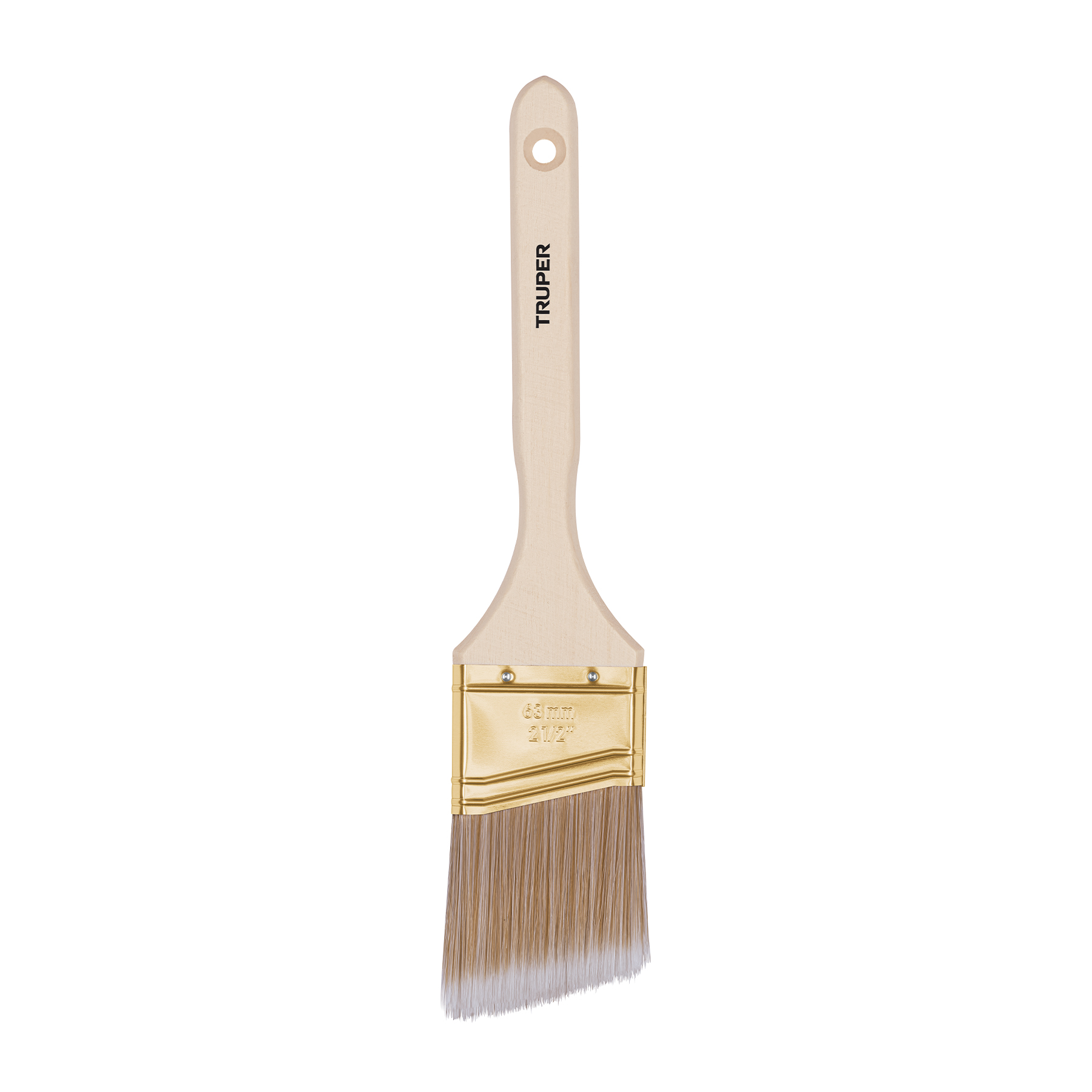 Brocha cerdas sintéticas, mango madera,corte angular, 3' - BRT-3AS / 13341