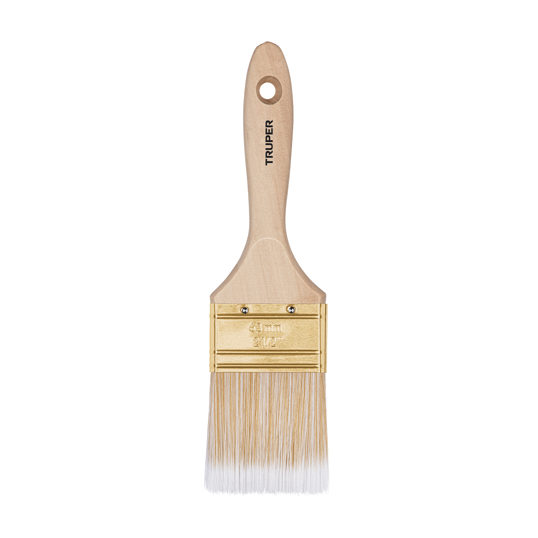 Brocha cerdas sintéticas,mango de madera, corte recto, 2-1/2 - BRT-2-1/2S / 13345