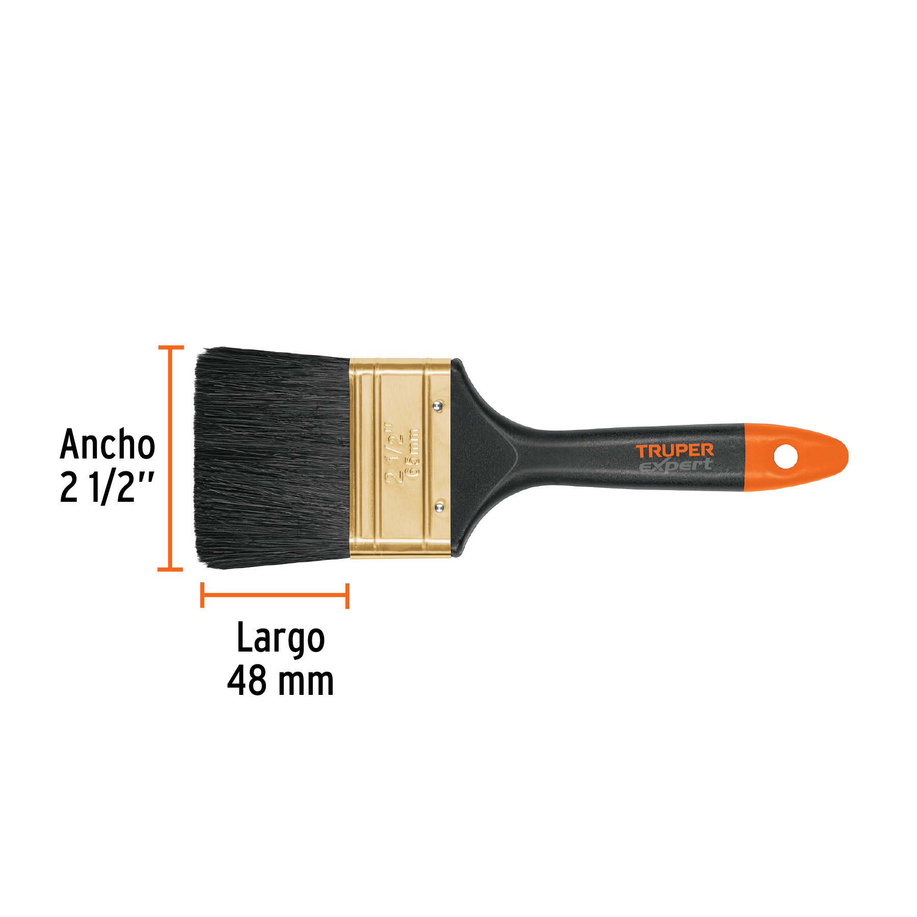 Brocha profesional, mango de plástico, 2-1/2' Truper Expert - BRT-2-1/2X / 17863