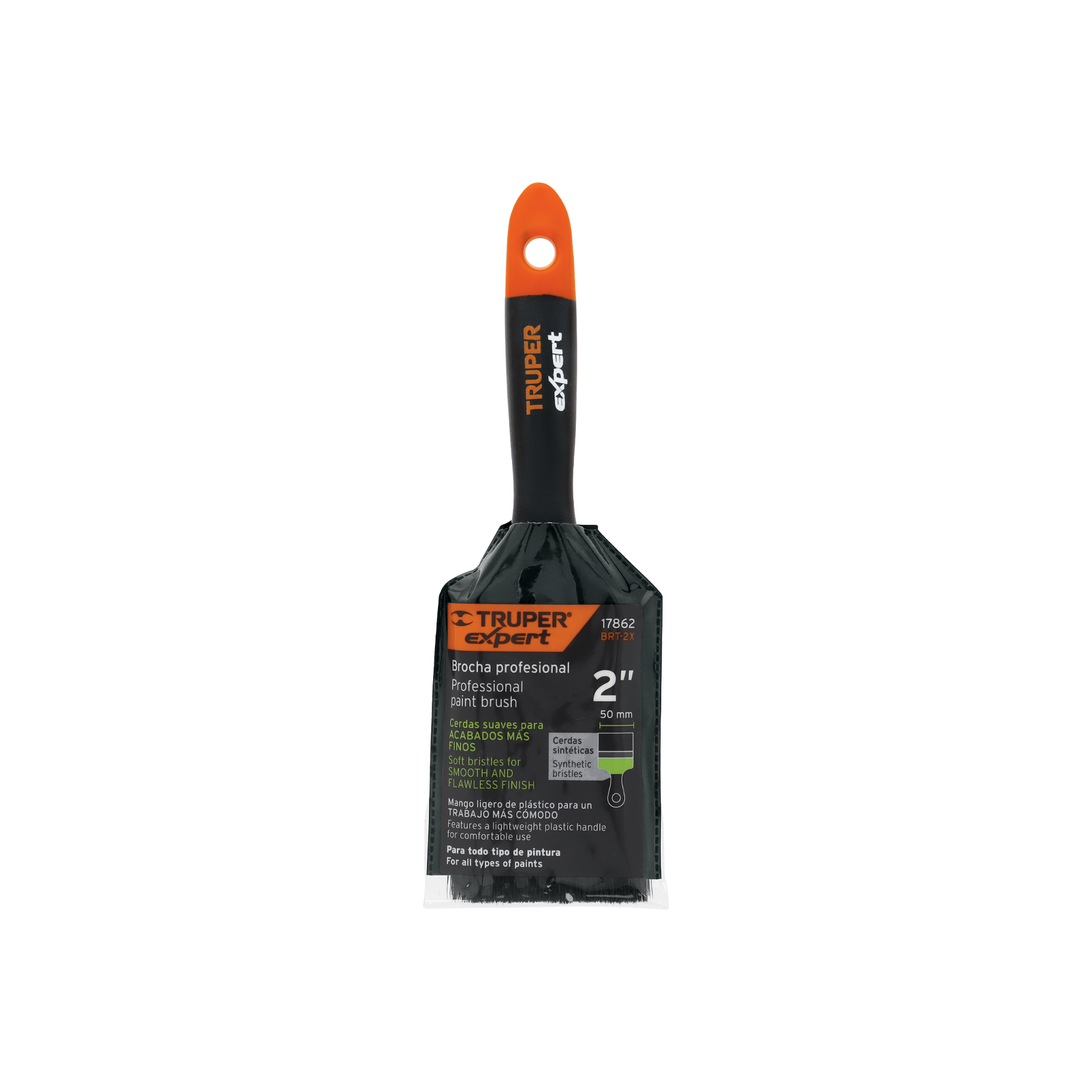 Brocha profesional, mango de plástico, 2', Truper Expert - BRT-2X / 17862