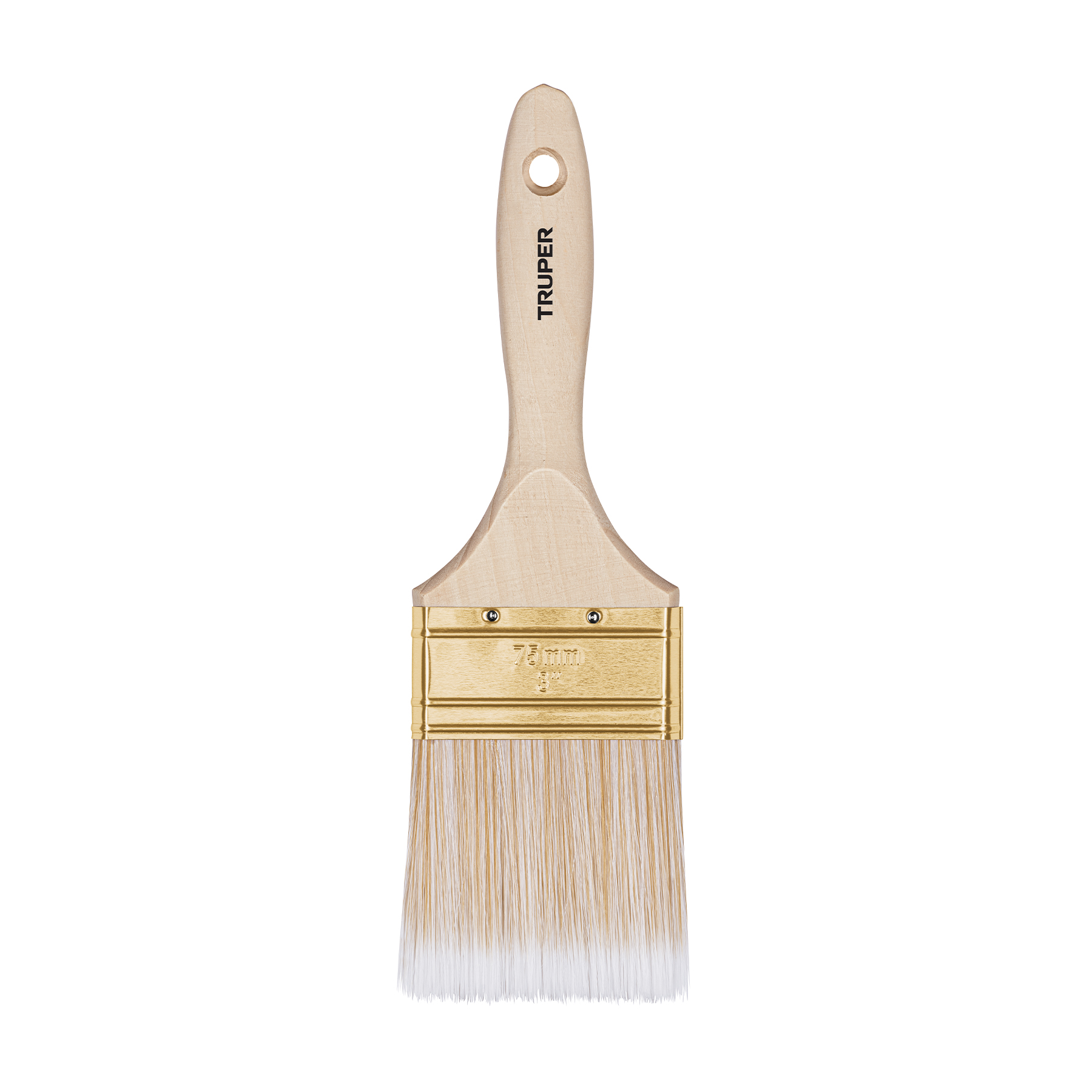Brocha cerdas sintéticas,mango de madera, corte recto, 3' - BRT-3S / 13346