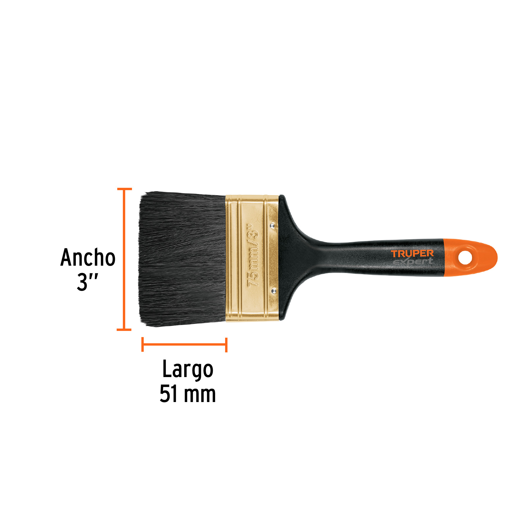 Brocha profesional, mango de plástico, 3', Truper Expert - BRT-3X / 17864 Brocha profesional, mango de plástico, 3', Truper Expert - BRT-3X / 17864