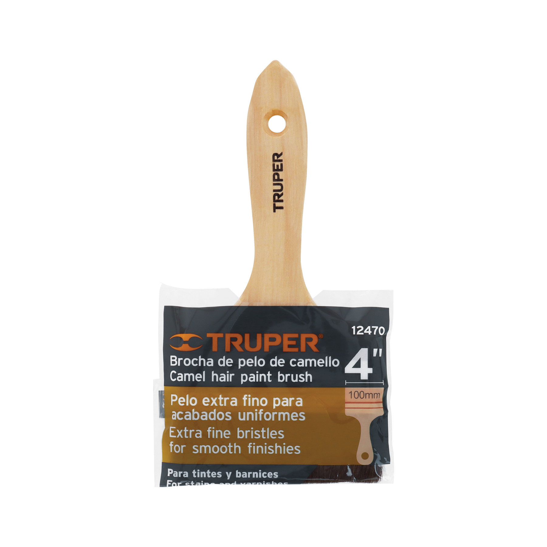 Brocha pelo de camello, mango de madera, 4' - BRT-4C / 12470