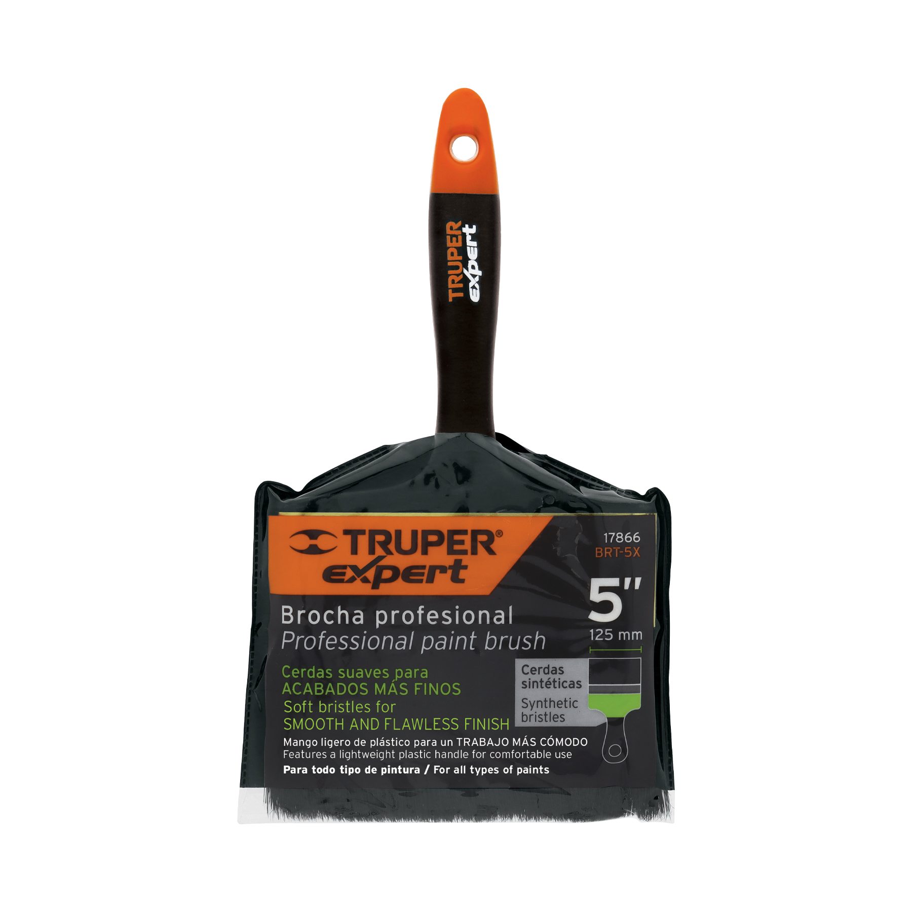 Brocha profesional, mango de plástico, 5', Truper Expert - BRT-5X / 17866