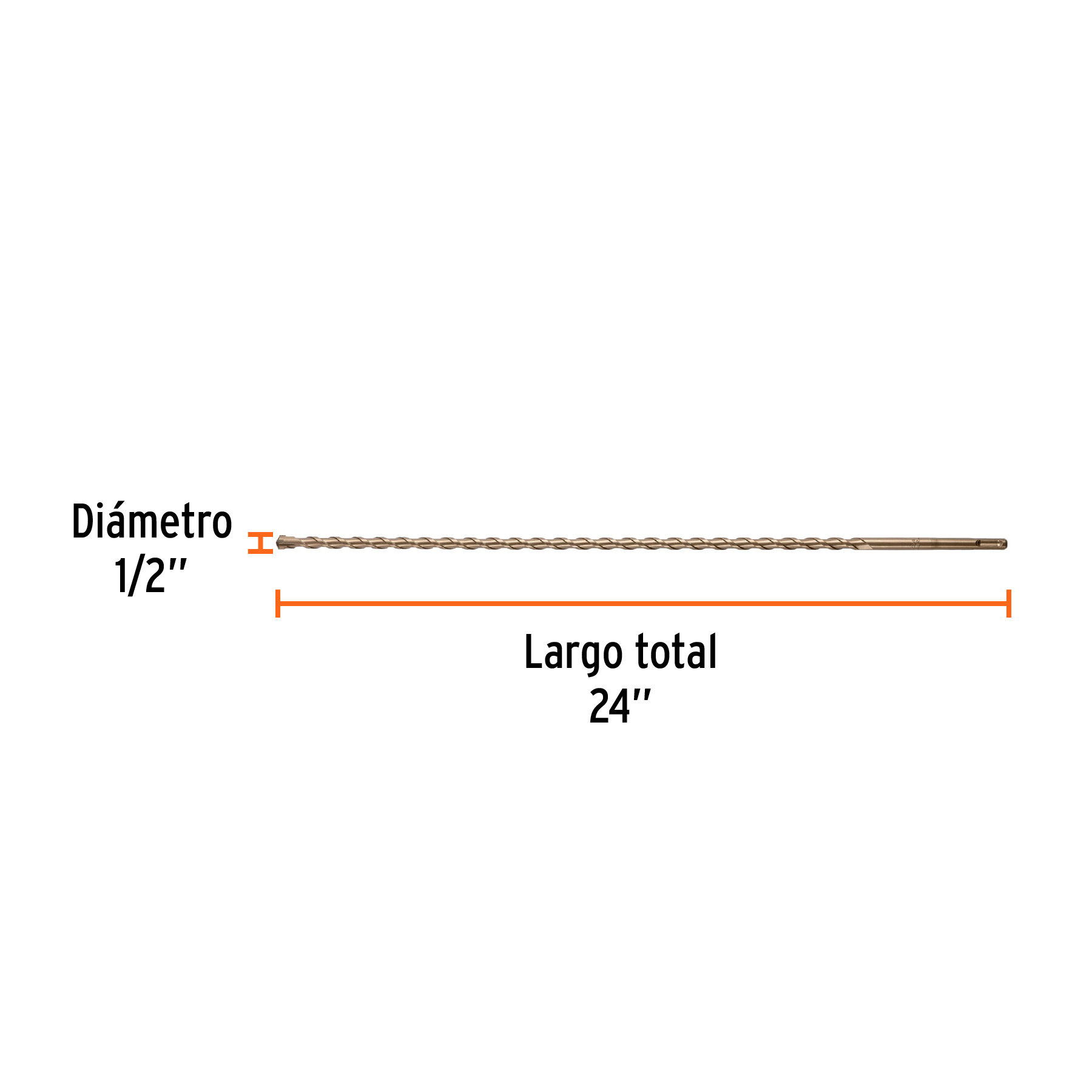 Broca SDS Plus 1/2 x 24', Truper, 101147 - BS-1/2X24 Broca SDS Plus 1/2 x 24', Truper, 101147 - BS-1/2X24