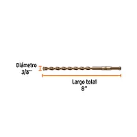 Broca SDS Plus 3/8 x 8', Truper, 101145 - BS-3/8X8 Broca SDS Plus 3/8 x 8', Truper, 101145 - BS-3/8X8