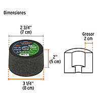 Copa desbaste, 3-5/32', grano 60 para piedra - C-1294-PI / 13781 Copa desbaste, 3-5/32', grano 60 para piedra - C-1294-PI / 13781