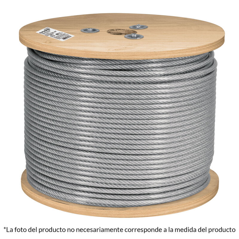 Metro de cable rígido 1/8' acero 7x7 recubierto PVC, 300 m - CAB-1/8RX3 / 48806